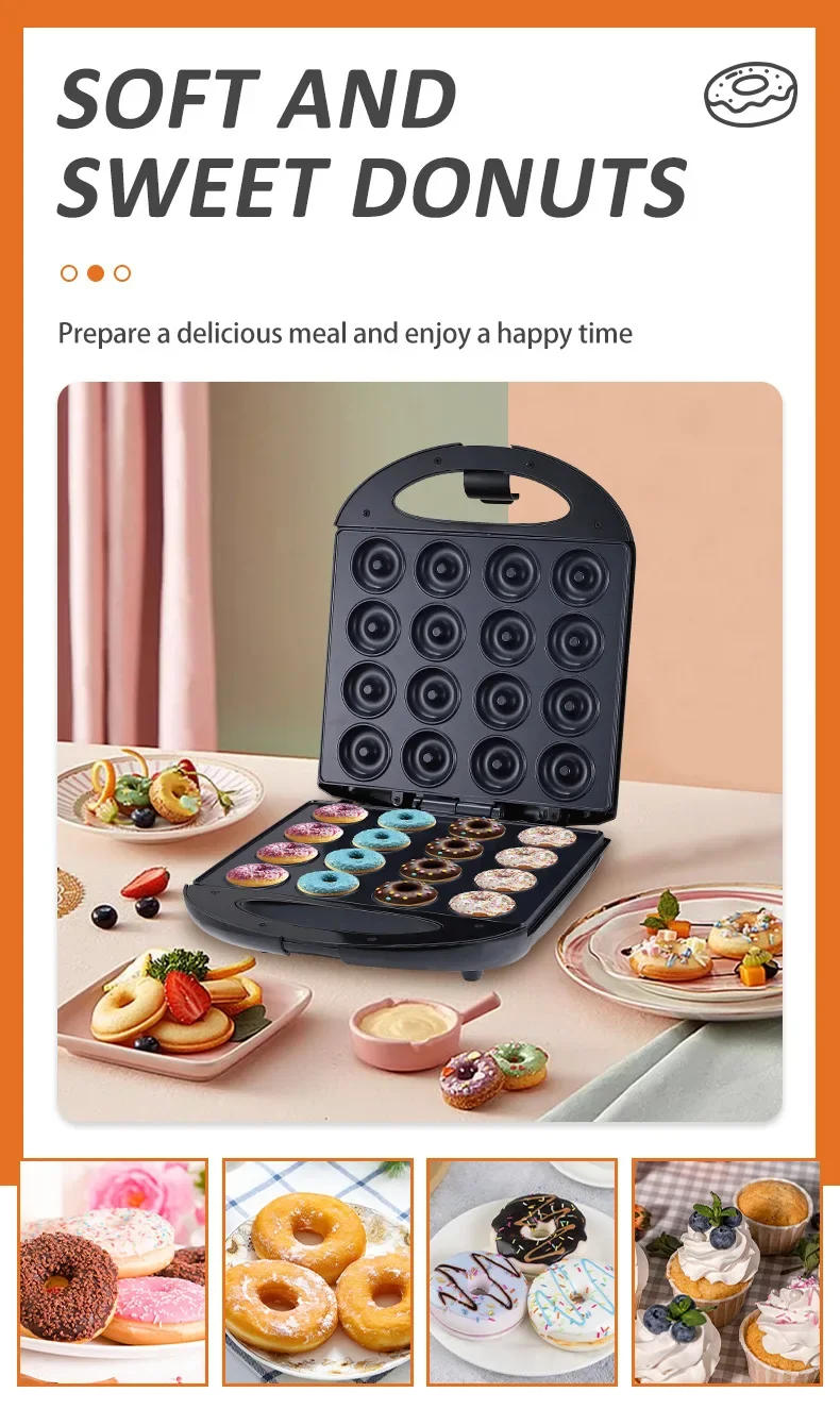 Description Picture 4 of itemHouselin Mini Donut Maker Machine, Non-Stick, Makes 16 Doughnuts