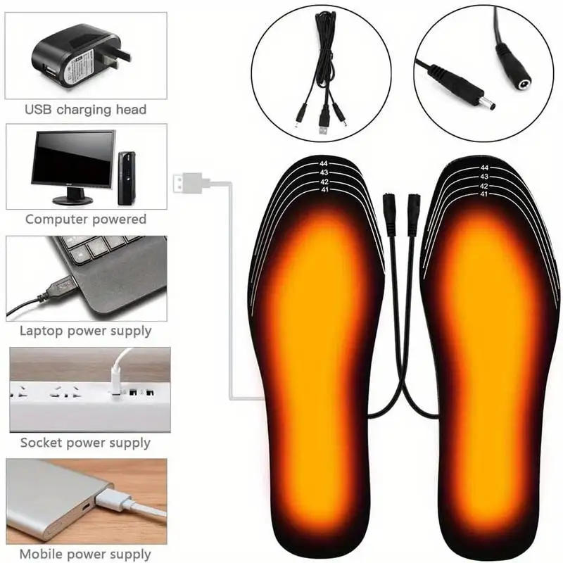 Description Picture 2 of itemHeated Shoe Insoles Electric Warming Pad Insoles Cuttable Electric Heating Insoles Washable Heating Insoles Heating Foot Warmers