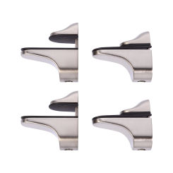 4 Pcs Adjustable Stand Shelving Glass Clip Wall Mount Shelf Clamp Metal Bracket for Handrail