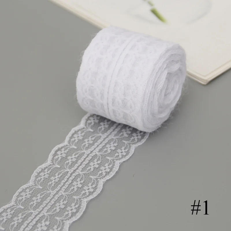 Description Picture 4 of item10Meters/Roll 3-4.5cm White Lace Ribbon Home Handmade Crafts Material Hollow Out Floral Lace Tape DIY Apparel Sewing & Fabric