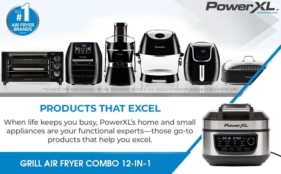 Description Picture 2 of itemGrill Air Fryer Combo 6 QT 12-in-1 Indoor Slow Cooker, Roast, Bake, 1550-Watts, Stainless Steel Finish (Standard)