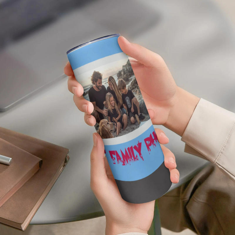 Description Picture 2 of itemCustom 20oz Skinny Tumbler with Straw Using Photo  Name Custom Tumbler Personalized Cup Custom  Tumbler Travel Mug