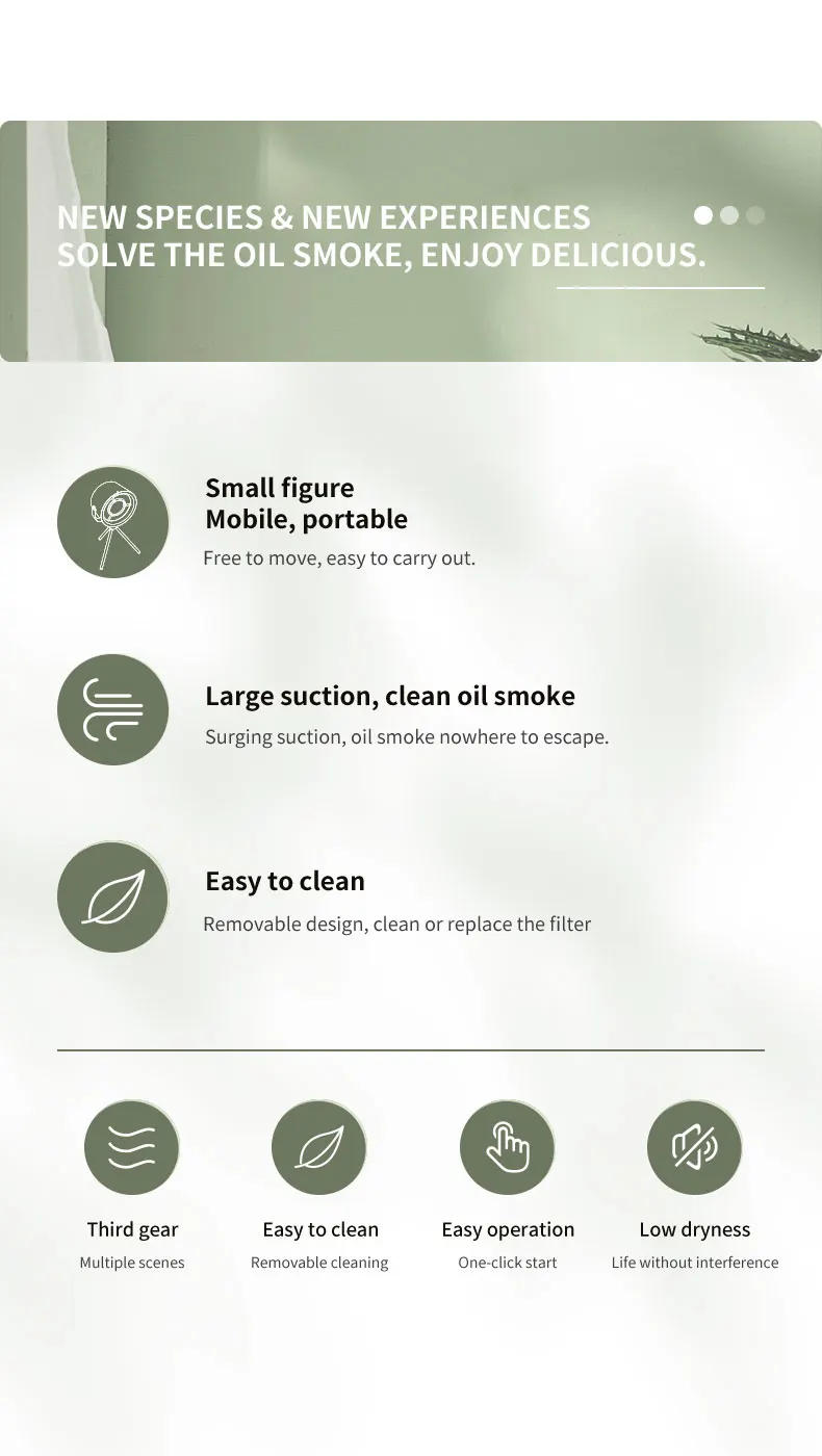 Description Picture 4 of itemSmart Electric Kitchen Mini Range Hood Small Desktop Range Hood Barbecue Portable Mobile Travel Chimney