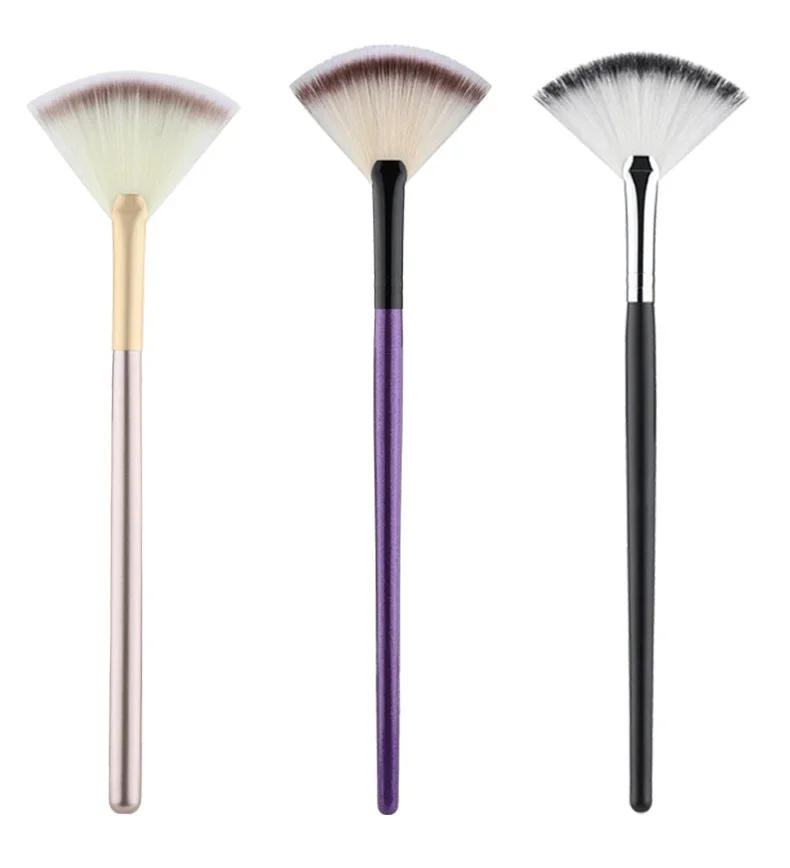 Description Picture 5 of itemLarge Flat Highlight Blush Fan-Shaped Makeup Brush Powder Loose Powder Face Brush Korean Soft Cosy Even Color Tools For Women
