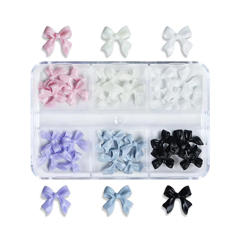 Description Picture 3 of item30pcs Kawaii Mini Bow 3D Cute Nail Art Decorations Matte Butterfly Nails Charms Designs DIY Resin Nail Accessories