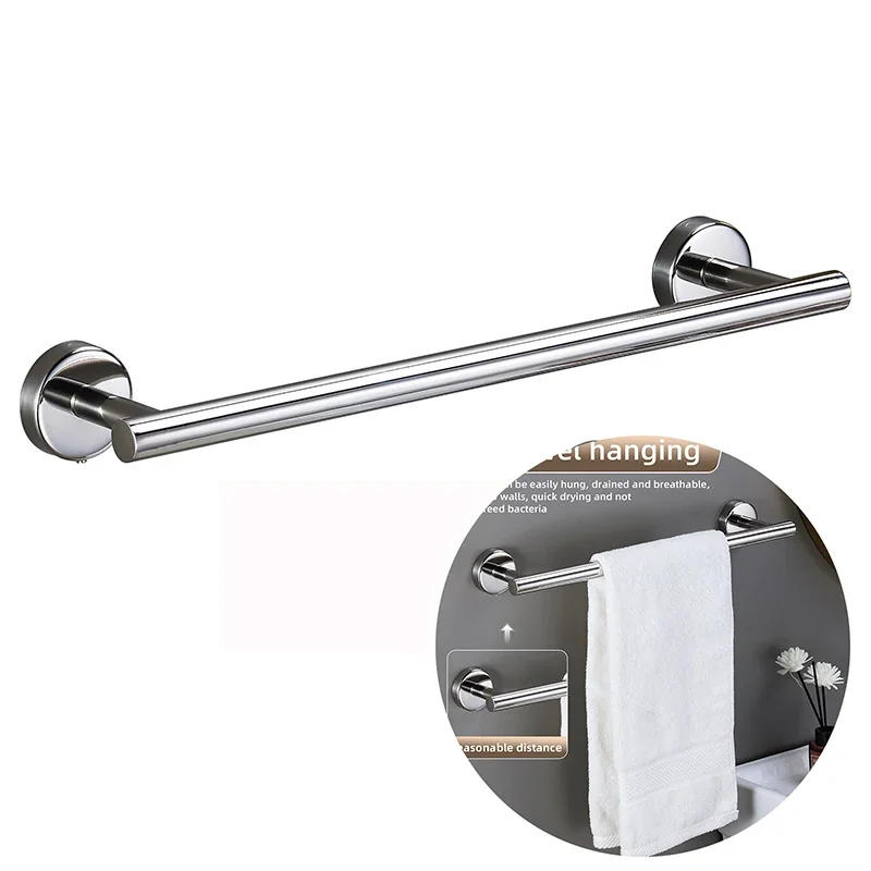 Description Picture 5 of itemBright Silver Bathroom Hardware Set Bathroom kit Wall Mount Stainless Steel Towel Bar Towel Ring Toilet Paper Holder Robe Hook