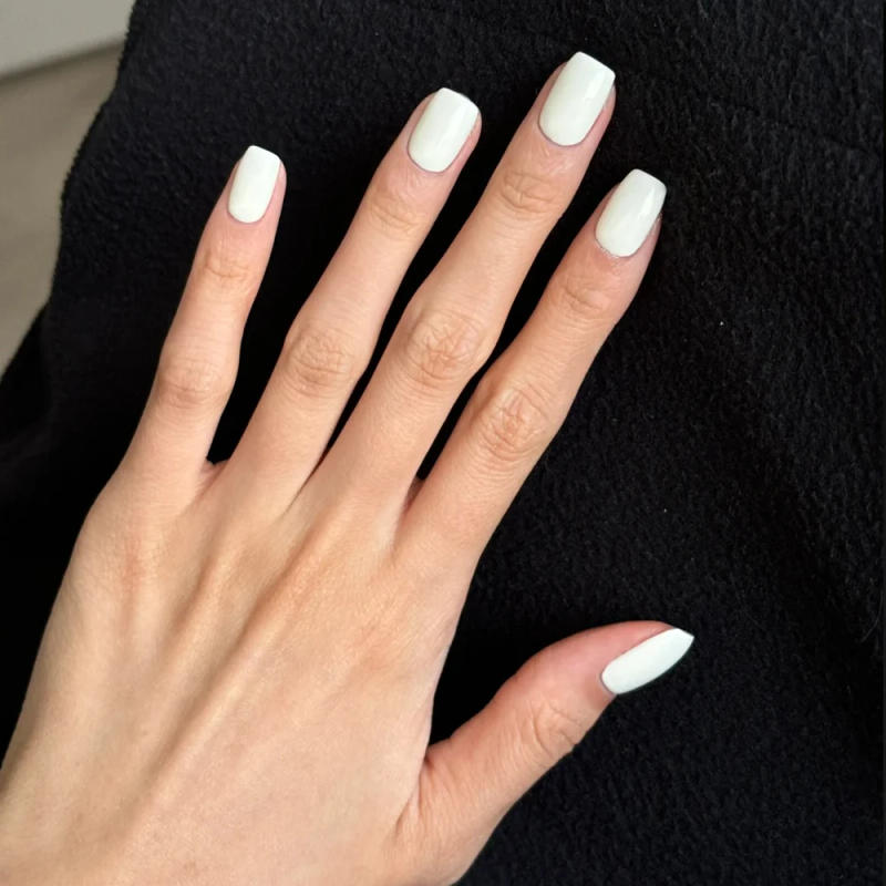 Description Picture 3 of item100pcs Milk White/Pink Square Short Round False Nails Full Cover Acrylic Fake Nails Smooth Reusable Press On Nails Fake Nails