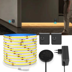 Portable Wireless RF PIR Motion Sensor LED Under Cabinet Night Light 24V COB LED Strip Lamp DIY Stair Bed Corridor Back Lighting