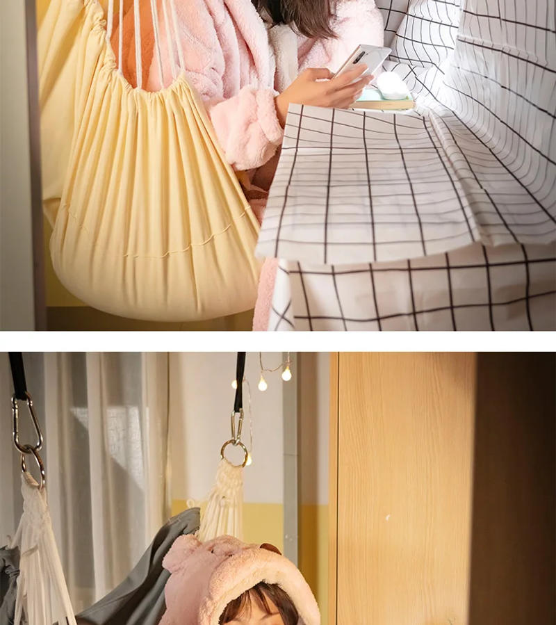 Description Picture 4 of itemBedroom Hanging Hammock Chair Dormitory Lazy Artifact Portable Thickened Camping Hammock Swing Travel Hamaca Colgante Furniture