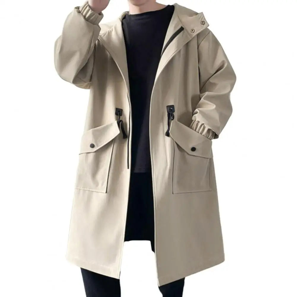 Men Trench Coat Solid