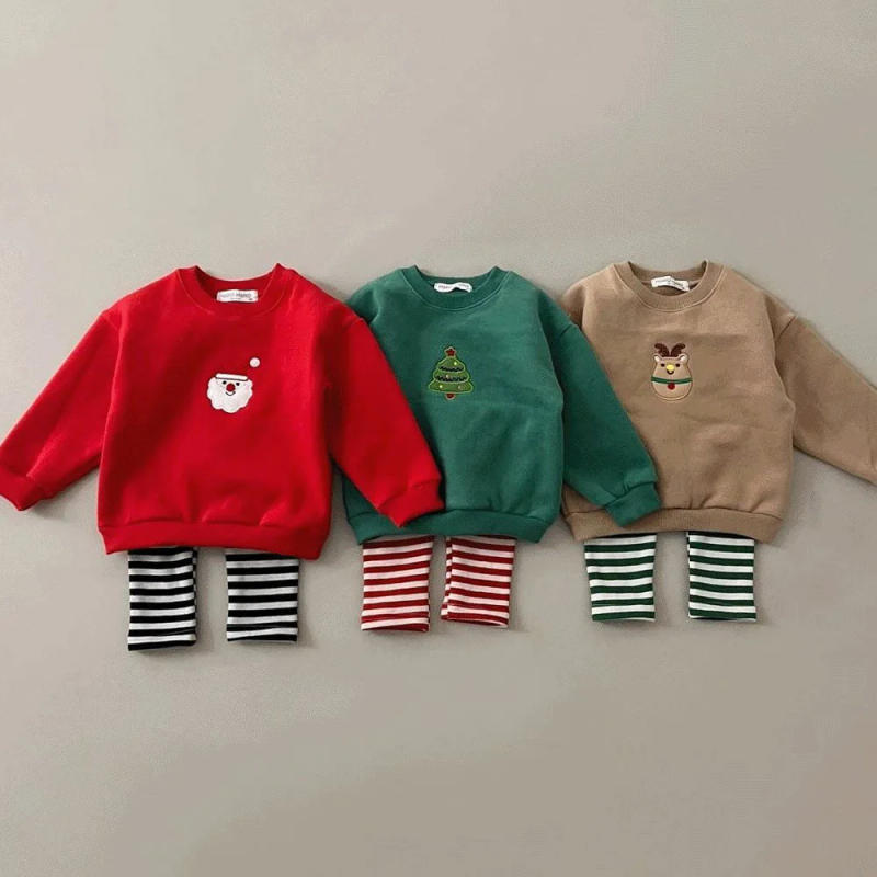 Description Picture 6 of itemAutumn Winter Children Christmas Thick Warm Long Sleeve Sweatshirt Girl Baby Cotton Embroidery Tops Boy Kid Fashion Sweatshirts