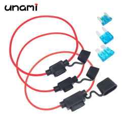 Waterproof Fuse Holder 32V Mini Small Medium Auto 18/1614/12/10AWG and Car Blade Fuse 1A 2A 3A 5A 7.5A10A15A20A 25A30A35A40A 50A