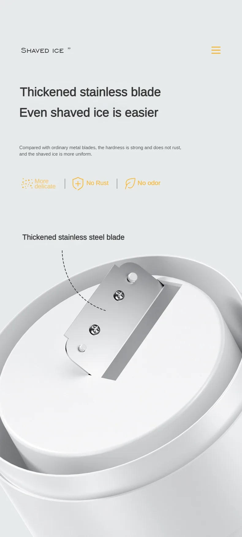 Description Picture 6 of itemStainless Steel Ice Crusher Mini Ice shavers Chopper Manual Snow Cone Smoothie Maker Ice Block Breaking Machine slush machine