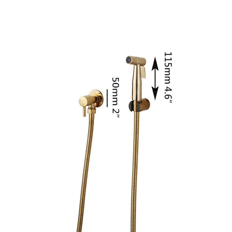 Description Picture 3 of itemMonite Bathroom Handheld Bidet Spraye Faucet Set Dual Handle Golden Wall Mounted Toilet Self Cleaning Shower Head Tap