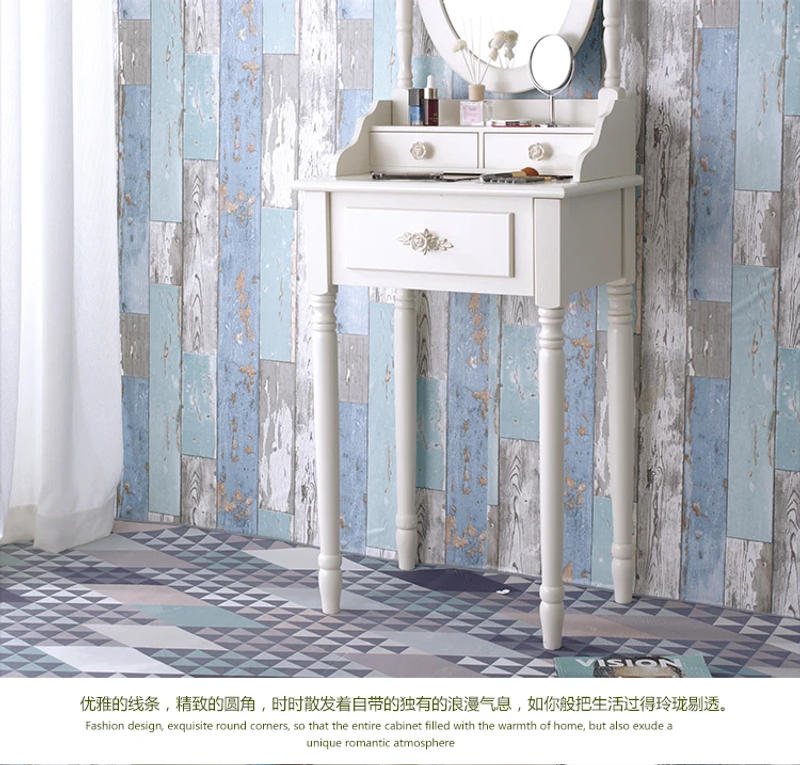 Description Picture 6 of itemStorage Cabinet Vanity Desk Stool Mirror Modern Makeup Vanities Organizer White Mueble De Dormitorio Furniture Dressing Table