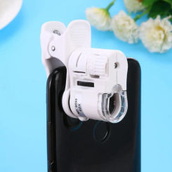 Universal 60X Phone Mini Pocket Microscope with LED Light ABS Zoom Microscopes Portable for Kids Adults for Mobile Smartphones
