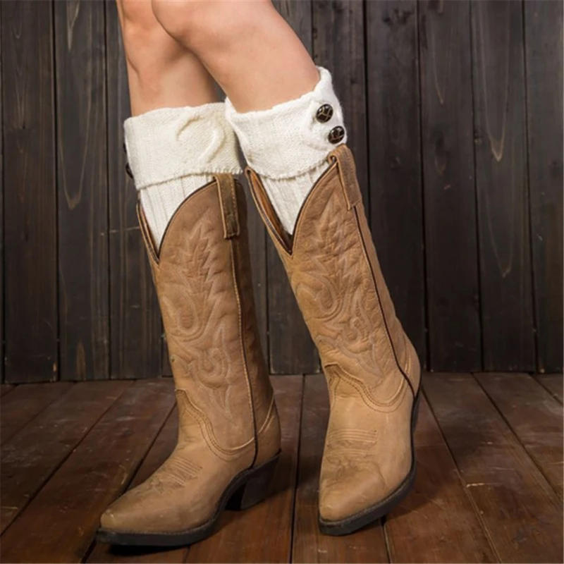 Description Picture 6 of itemKnitted Leg Warmer Short Leg Warmers Boot Cover Warm Socks Cuffs Thermal Ladies Legging Crochet Foot Ankle Warmers Winter Women