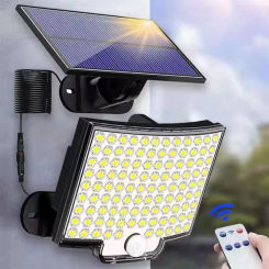 106LED Solar Split Wall Lamp Outdoor Human Sensing Garden Light