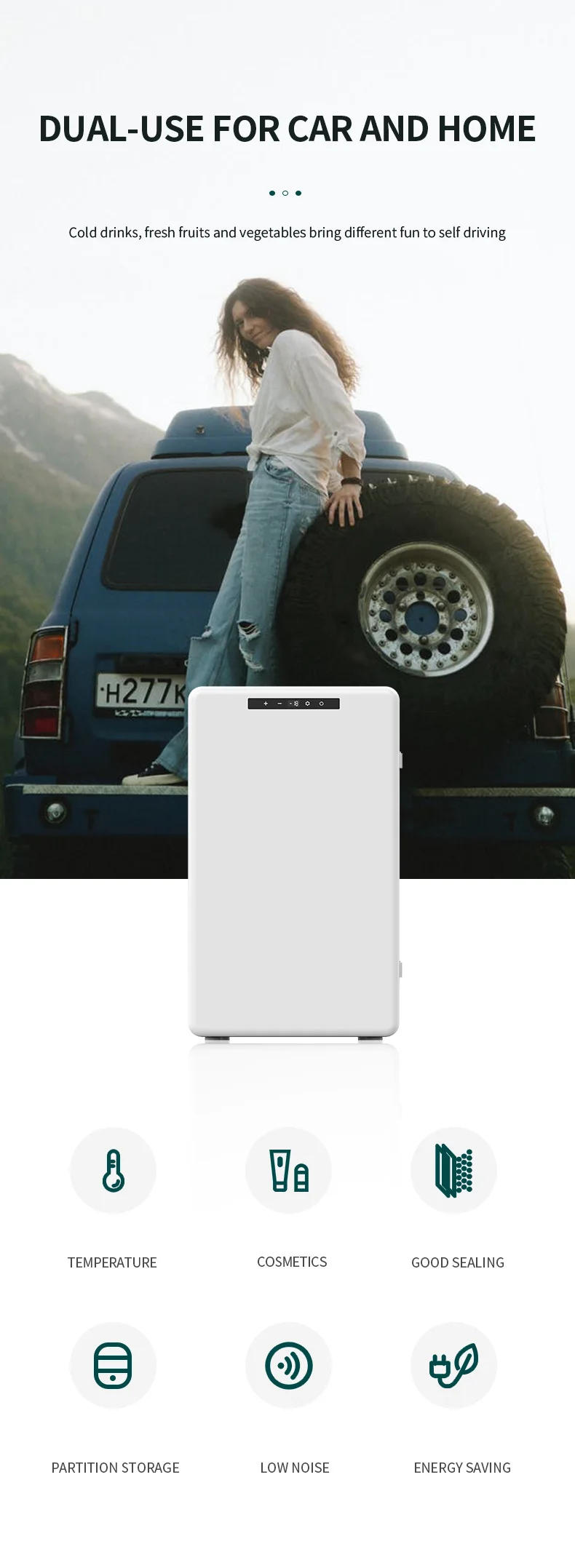 Description Picture 4 of itemPortable Car Refrigerator, Dual-zone Temperature Control for High Efficiency and Energy Saving, Car Battery Protection System