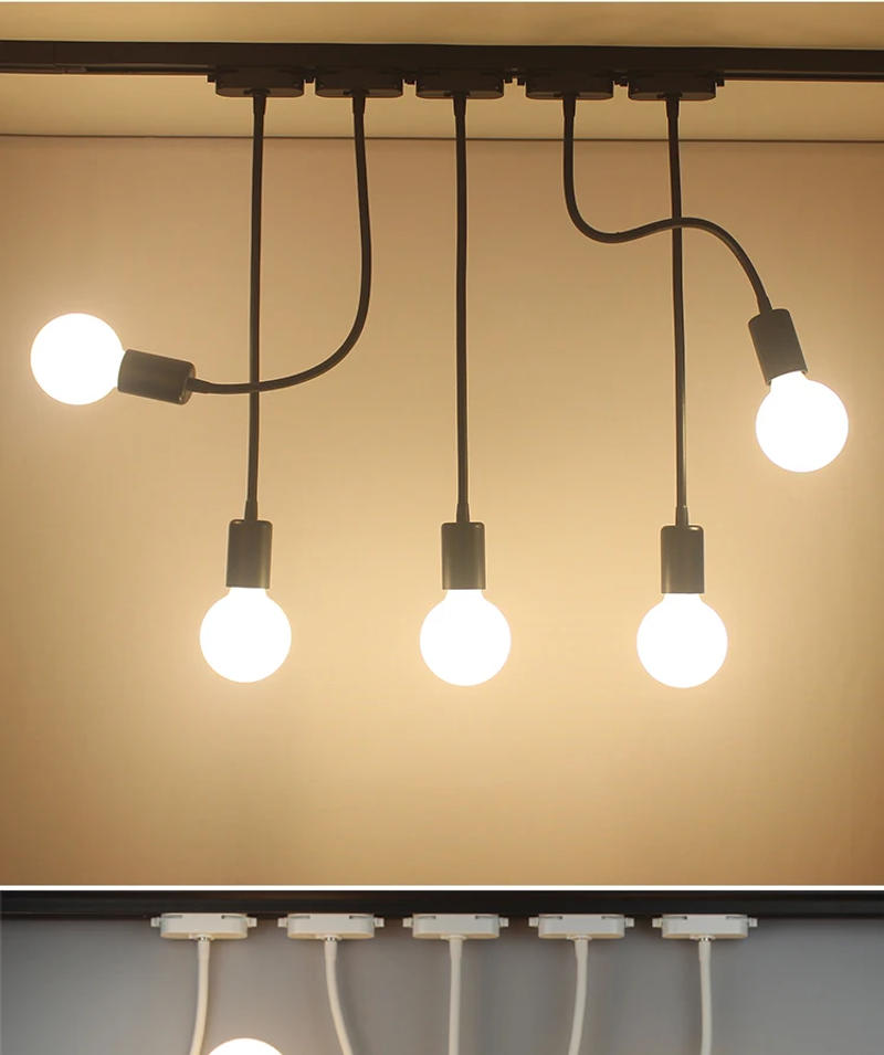 Description Picture 6 of itemE27 Track Spotlight Modern and Simple Personality Restaurant Clothing Shop Ceiling Light Second Line Slide Light 360 °