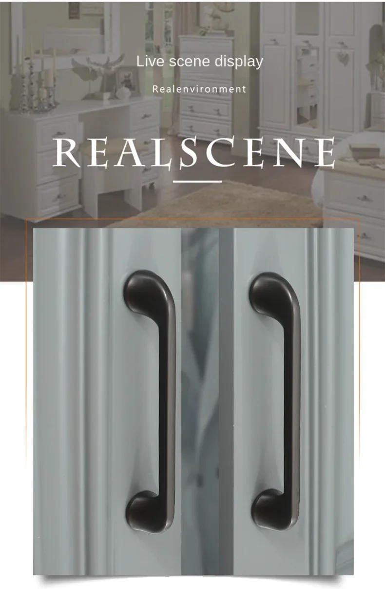 Description Picture 4 of itemZinc Alloy Handle Cabinet Door Shoe Cabinet Wine Cabinet Handle European and American Style Handle Dressers for Bedroom Drawer