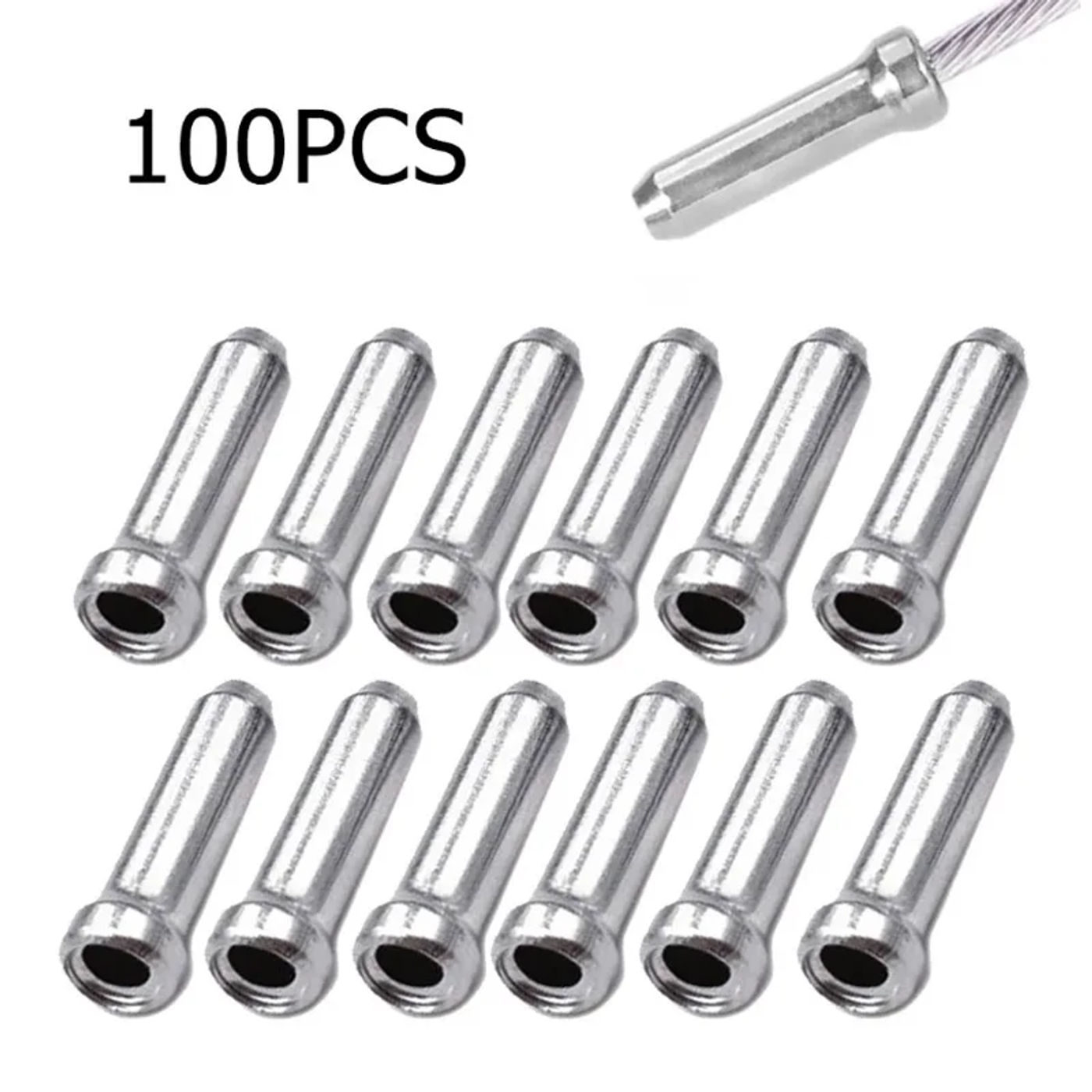 Description Picture 2 of item100pcs Bicycle Brake Shifter Cable Tips Aluminum Brake Line Derailleur Shift Inner Wire End Caps Tips Crimps MTB Bike Accessorie