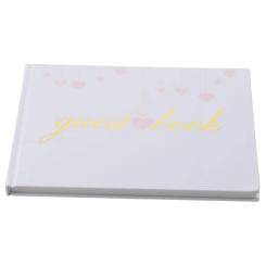 Elegant Paper Wedding Guest Book Pink/Black/White 24.3*18.4 CM Guest Book Golden Wedding Sign-in Book Wedding Party