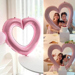 Love Heart Aluminum Film Balloon Peach Heart Foil Balloon Wedding Room Decor Bride To Be Photobooth Props Baloon Bridal Shower