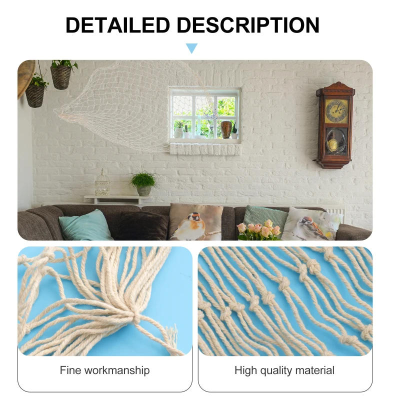 Description Picture 4 of itemMermaid Party Decor Blue Home Decor Wall Hanging Fishing Net Adornos De Para Exteriores Rope Fish Net