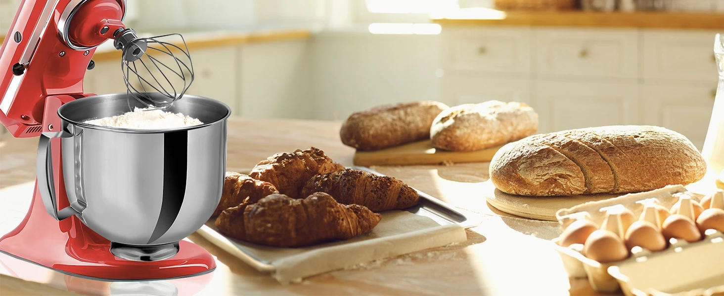 Description Picture 4 of itemStainless Steel Mixer bowl Fit for KitchenAid 6 QT Tilt-Head Mixer,  Mixing Bowl with Handle.