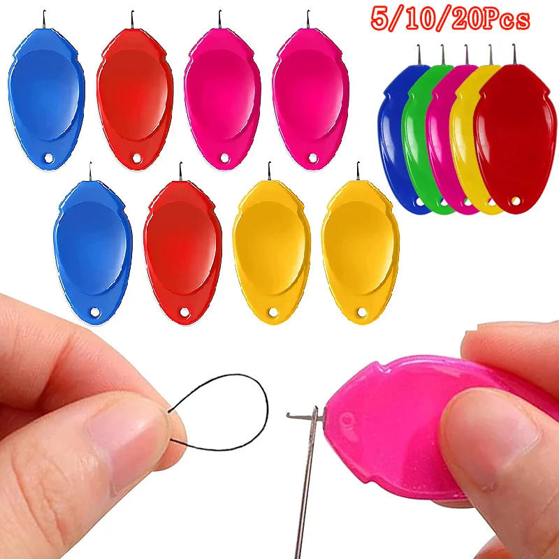 Description Picture 4 of item5/10/20Pcs Auto Needle Threader Elderly Guide Needle Threader Simple Device For DIY Machine Sewing Needle Work Cross-Stitch Tool