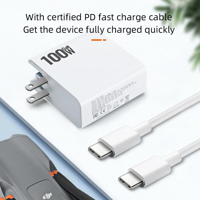 Description Picture 6 of item100W Charger For DJI Air 3 Drone Chargers Type C Fast QC3.0 USB Battery Charger Head for DJI Drone Accessories