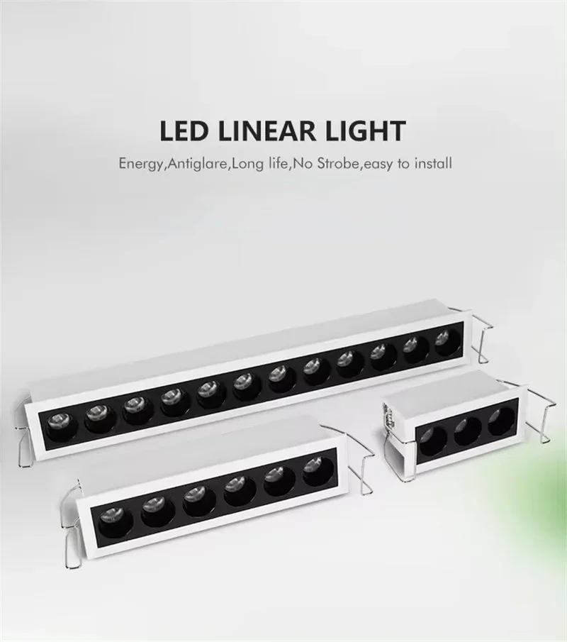 Description Picture 2 of itemIP65 waterproof Recessed Ceiling Down Light 6W 12W 24W LED Linear Grille Spotlight 20° For Bathroom Lighting