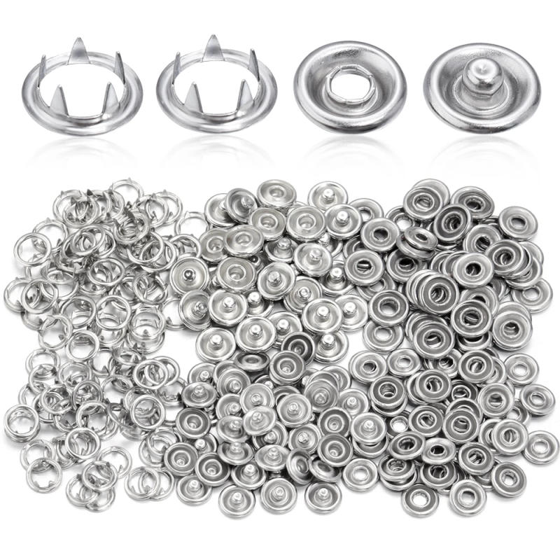 Description Picture 3 of item50Set/Lot 9.5/11mm Iron Snap Button Press Button Studs Fasteners For DIY Sewing Crafts Ornament Making Installing Clothes Bags