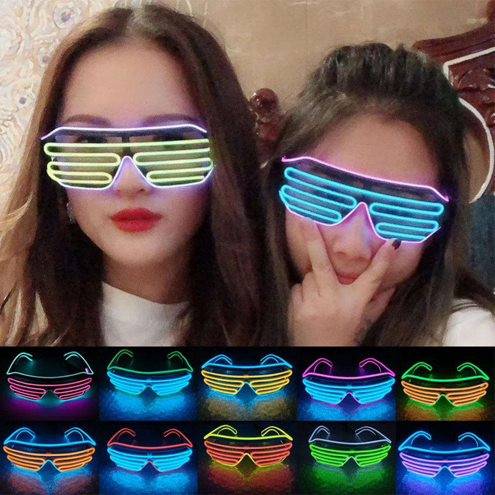 Description Picture 2 of itemGlowing Glasses LED Gafas Luminous Bril Neon Christmas Glow Sunglasses Flashing Light Glass for Party Supplies Prop Costumes New