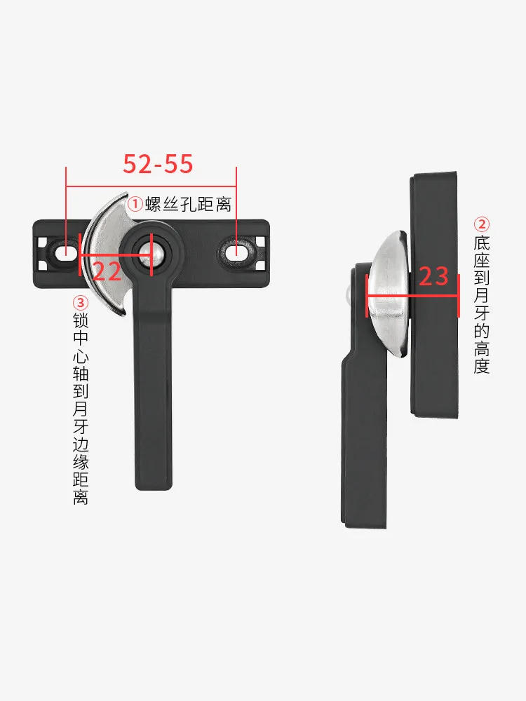 Description Picture 5 of item2pcs Aluminum Alloy Window Lock Left and Right Bidirectional Doors and Windows Handle Buckle Sliding Window Security Locks