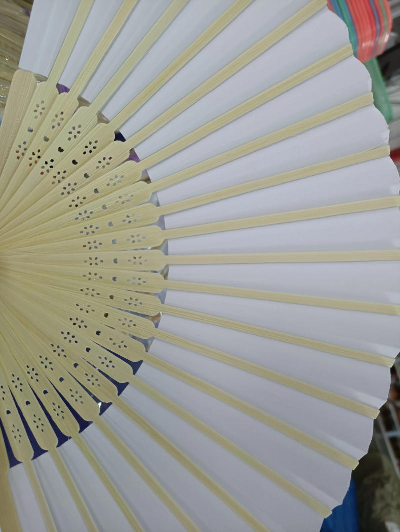 Description Picture 5 of item30/50Personalized wedding fan white folding elegant paper hand fan wedding party gift bride Customized hand fan gift decoration