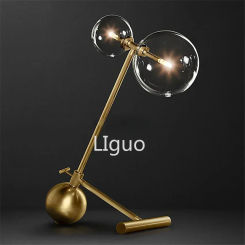Postmodern Iron glass ball LED table lamps bedroom bedside lighting Nordic study reading lights living room home deco desk lamps