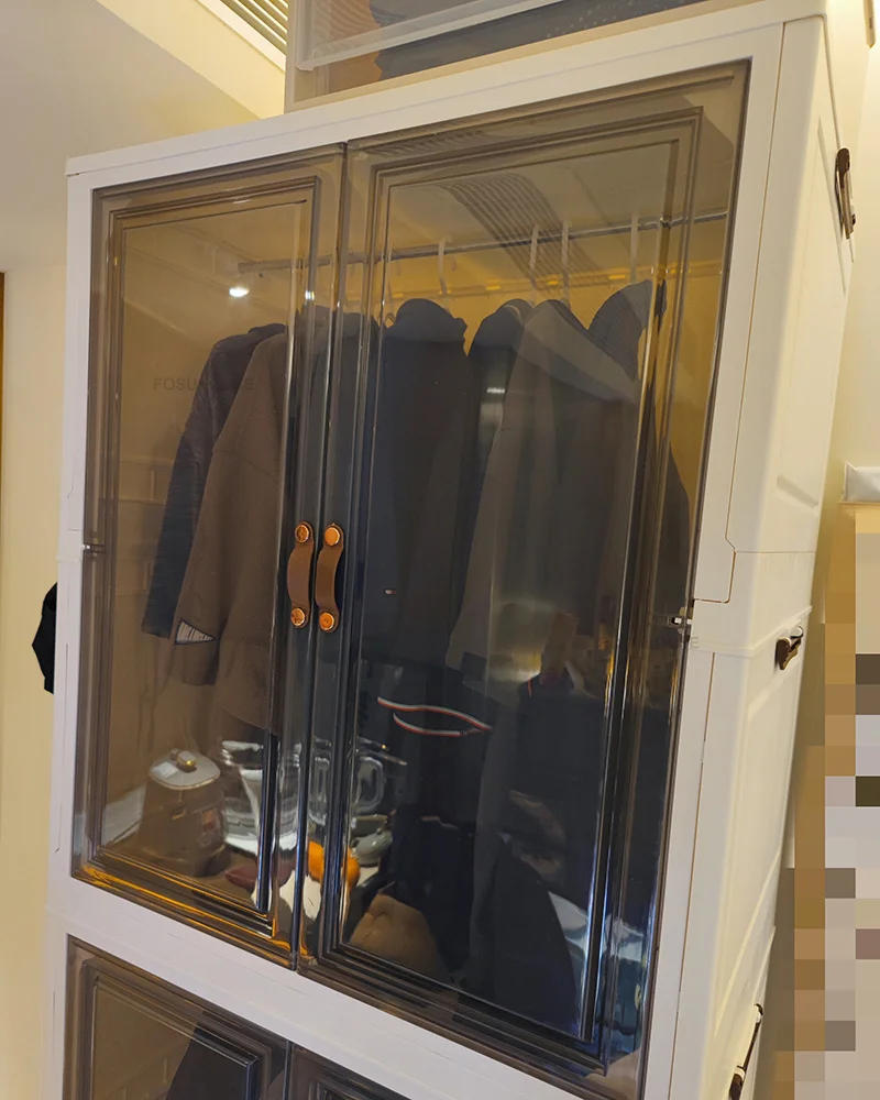 Description Picture 5 of itemModern Minimalist Wardrobes Closet Household Storage Locker Simple Folding Wardrobe Bedroom Furniture Assembly Clothes Wardrobe