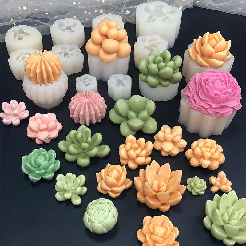 Description Picture 2 of itemSucculent Plant Candle Mold DIY Simulation Cactus Silicone Mold Cute Flower Scented Candle Aroma Plaster Soap Making Home Decor