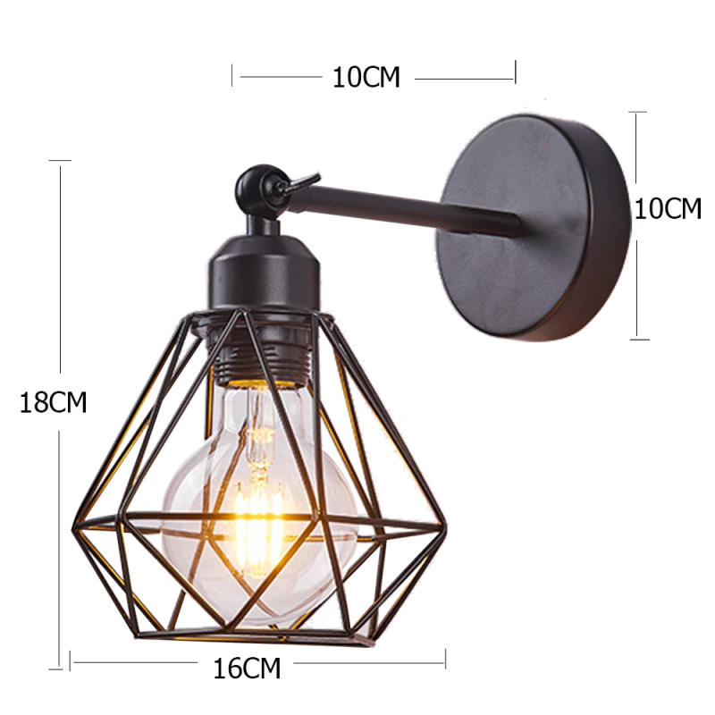 Description Picture 5 of itemVintage Industrial Wall Light Shade Ceiling Lamp Retro Loft Wall Sconce Cafe Bar Indoor Lighting Home room decor lamp E27