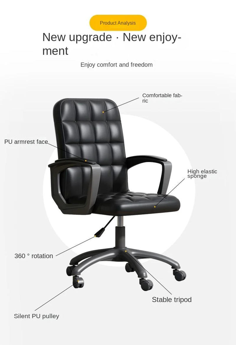 Description Picture 4 of itemComputer Chair Household Meeting Office Lifting Swivel Staff Learning Student Simple Backrest