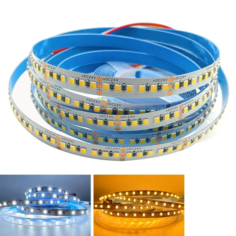 Description Picture 2 of item2835 CCT 2 in 1 LED Strip 10MM 180LED/M Dual Color Warm White & White LED Tape 5V 12V 24V DC led flexible light strip