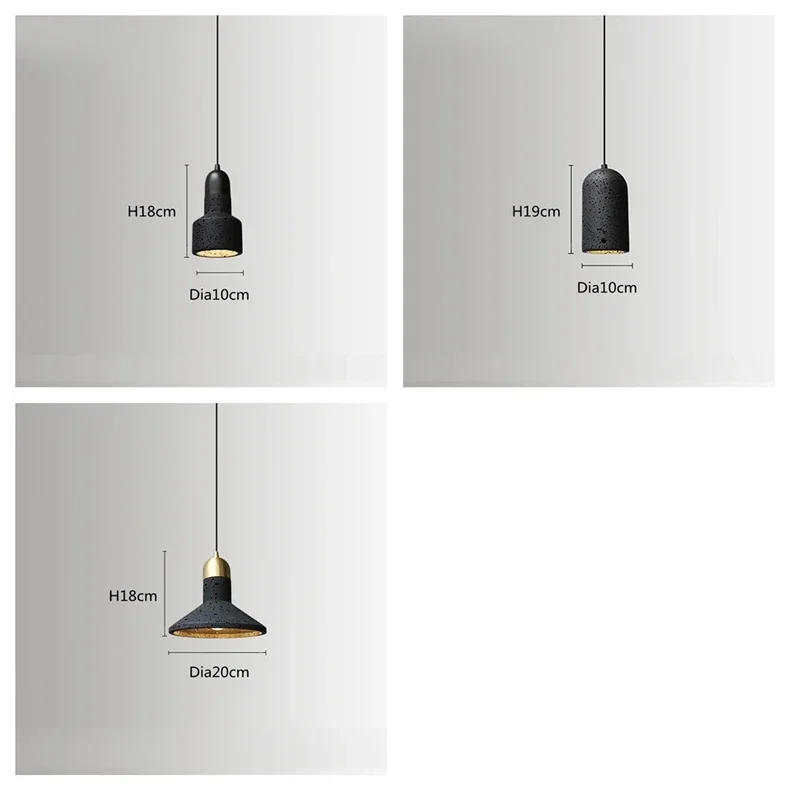 Description Picture 3 of itemNordic Art Retro Industrial Pendant Hanging Lamp Black Hole Stone LED Pendel Lamp For Bar Dining Bedroom Design Chandelier