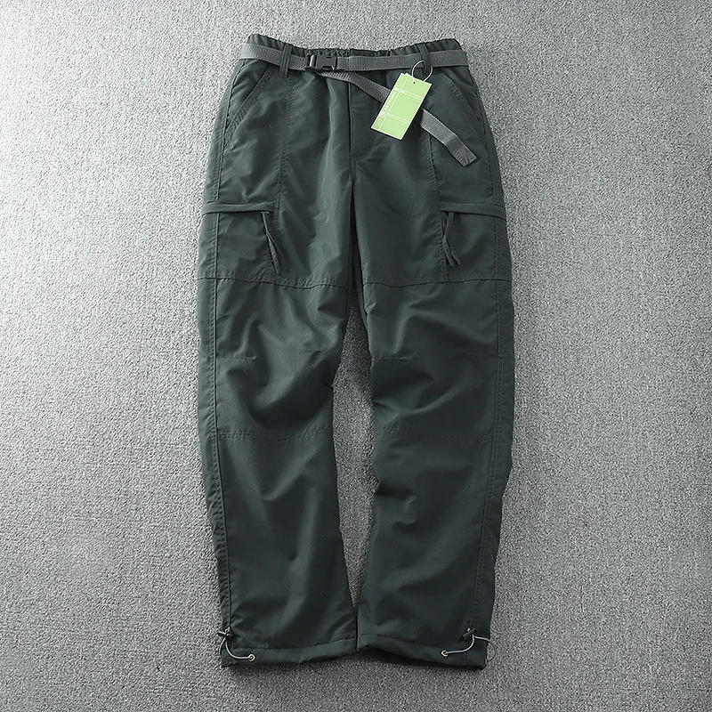 Description Picture 4 of itemWindproof Waterproof Multi Pocket Straight Cargo Pants Men Loose Casual Double Layer Overalls Winter Plush Thickened Trousers