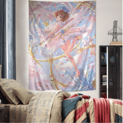 Cardcaptor Sakura DIY Wall Tapestry Hanging Tarot Hippie Wall Rugs Dorm INS Home Decor