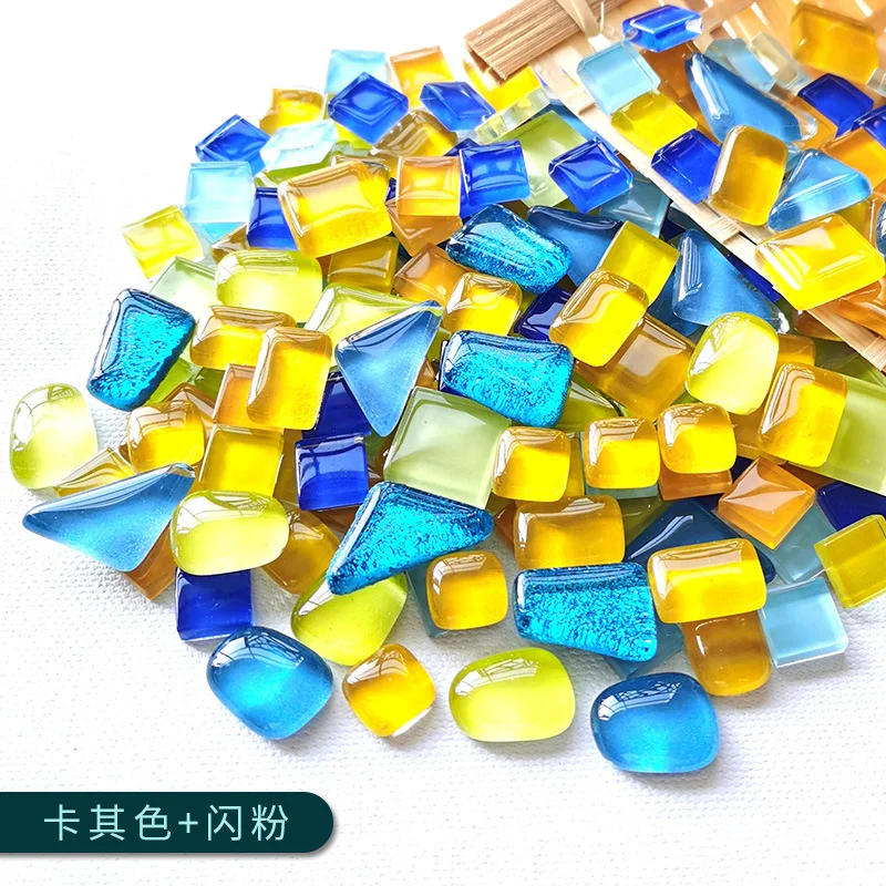Description Picture 5 of item100g Diy Mix Color Glitter Glass Mosaic Stones Mosaic Tiles Glass Pebbles Crafts Material Puzzle For Diy Mosaic Making  arte