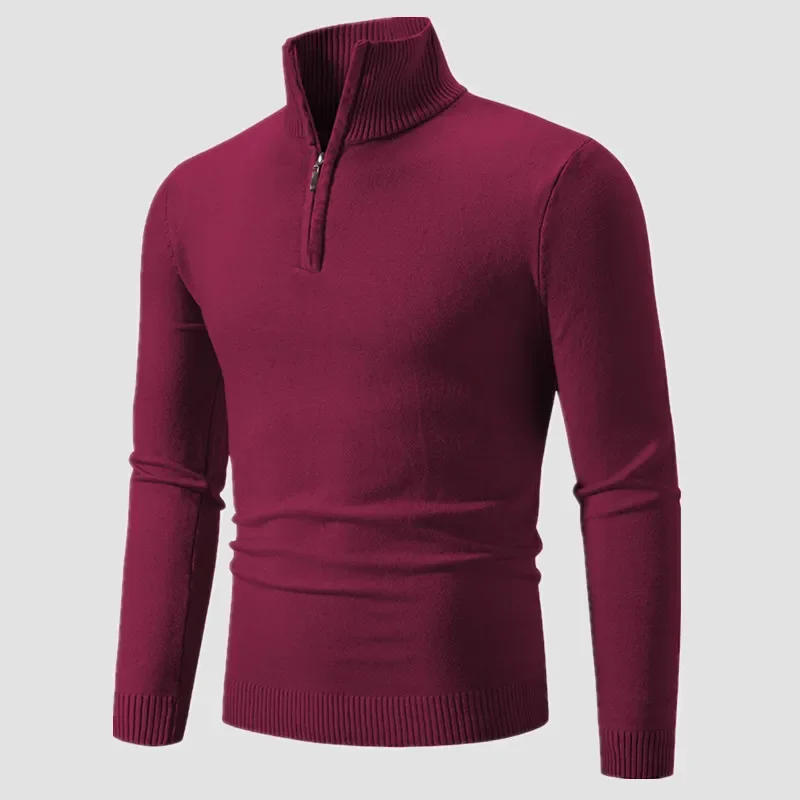 Description Picture 3 of itemAutumn Men's Thicker Half Zipper Sweaters Pullover for Male Hoody Man Sweatshir Spring Solid Color Turtleneck Swewatshirts