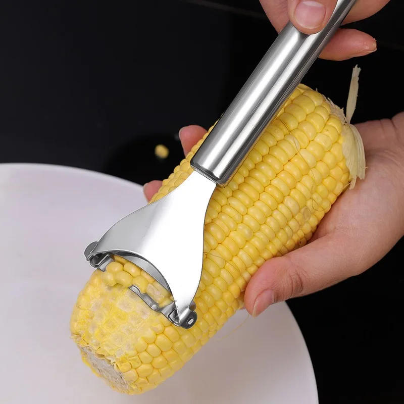 Description Picture 4 of itemStainless Steel Corn Peeler Corn Stripper Peelers Cob Shaver Planer Thresher Cutter Peeler Serrated Kitchen Vegetable Gadget