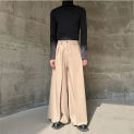 2024 Spring Double Layer Patchwork Vintage Casual Wide Leg Pants Men Women Harajuku Street Fashion Pantskirt Trousers